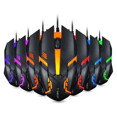 T-Wolf Mouse Gamer, 3200dpi, led rgb, com fio