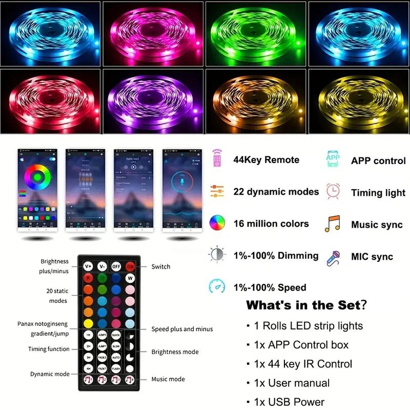 10 Metros Fita Flexível LED RGB - Wifi ou Bluetooth